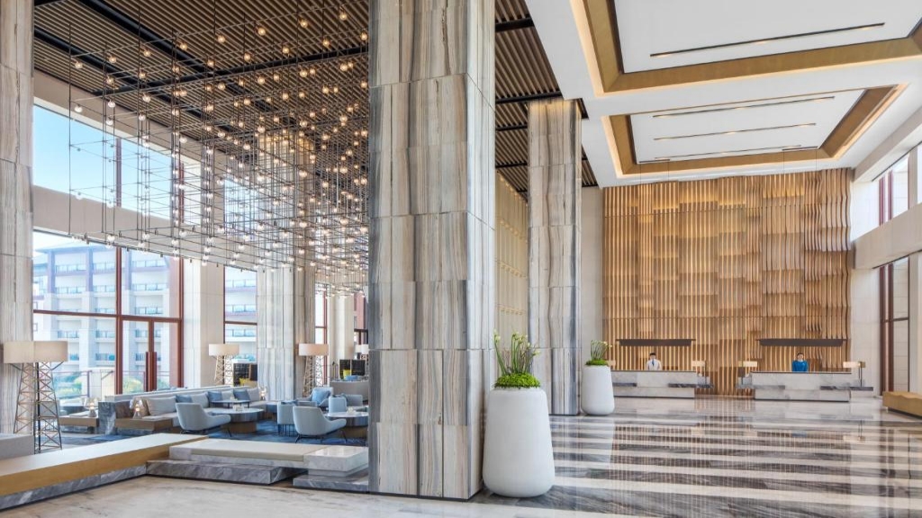 Sky Blue & Grey-White Lobby Furniture