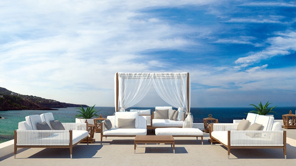 Outdoor rattan sofa set